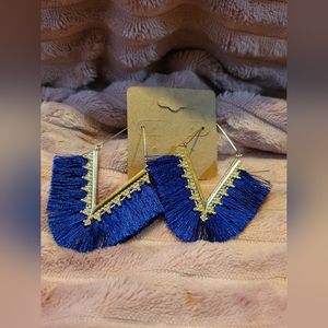 Royal Blue Fringe Earrings